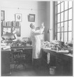 Fleming in his Lab - Photo. Date: 1881 - 1955