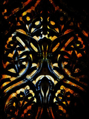 Fototapete - filigrane floral ornament with mandala shape. computer collage.