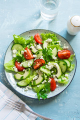 Wall Mural - Green salad with avocado and feta