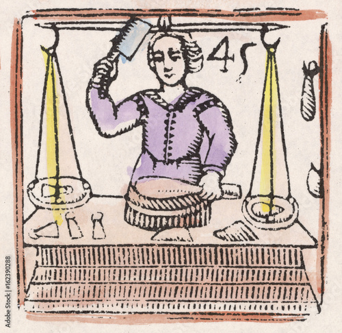 Fotografie, Obraz 17th century Butcher. Date: 17th century
