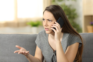 Poster - Angry woman arguing during a phone call