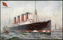 Mauretania Postcard. Date: Launched 1907