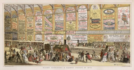 Wall Mural - Inside Charing X Stn. Date: 1874