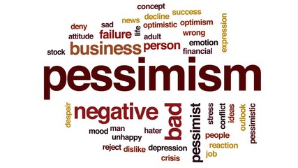 Canvas Print - Pessimism animated word cloud, text design animation.