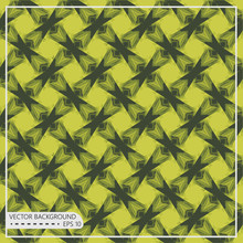 Yellow -green Swirl Abstract Seamless Vector Wallpaper Background.	