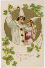 Card - Clown Children. Date: 1904