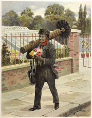 Wall Mural - Chimney Sweep - Chatterbox. Date: 1890