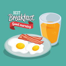 Breakfast Concept With Food And Drinks Vector Illustration Graphic Design