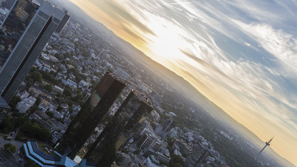 Wall Mural - frankfurt germany from above sundown