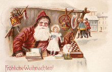 Father Christmas With Toys. Date: Circa 1890