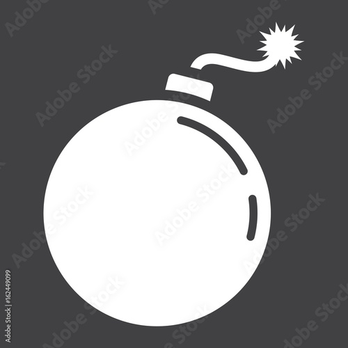 Bomb Solid Icon Dynamite And Danger Vector Graphics A Glyph