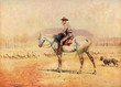 Sheep drover in Australia. Date: 1910