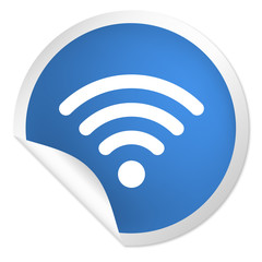 Sticker - runder Sticker blau - Wlan