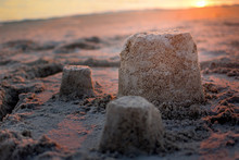 Sand Castle Build At The Beach At Golden Hour In Sunset Dusk Dawn Tampa Florida Sarasota Clearwater