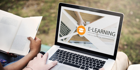 Wall Mural - distance learning online education webpage