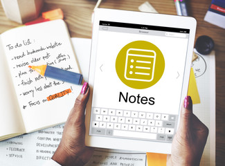Wall Mural - notes message icon wepage concept