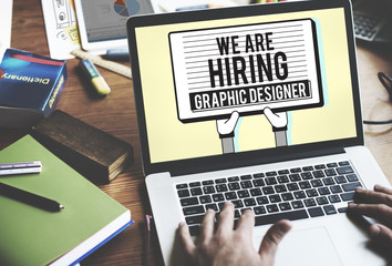 Wall Mural - Hiring Graphic Designer Creative Sketch Visual Concept