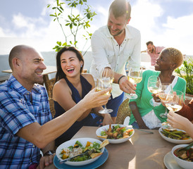 Wall Mural - Group Of People Dining Concept