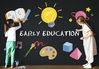 kids children early education icons