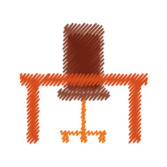 Poster - isolated desk and chair icon vector illustration graphic design