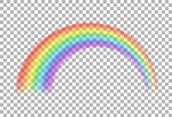 transparent realistic colorful rainbow.