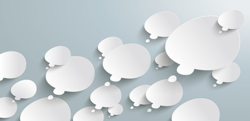Wall Mural - bevel thought bubbles header infographic
