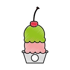 Wall Mural - cup cake sweet icon vector illustration design