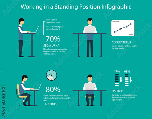 Working In Standing Position Vector Illustration Benefits Of A