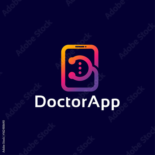 modern Doctor app logo, Doctor consult logo template designs Stock