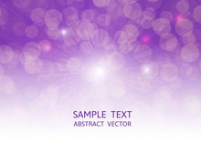 Purple Bokeh Abstract Vector Background With Copy Space