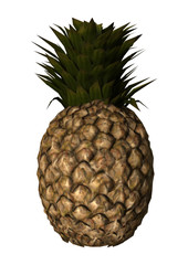 Sticker - 3D Rendering Pinapple on White