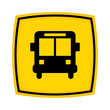 gelbes Schild - Icon - Bus