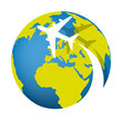 avion - voyage - monde - pictogramme -destination - tourisme