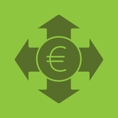 Sticker - Money spending glyph color icon