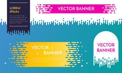 Wall Mural - vector banner template design with dripping irregular flow effect.