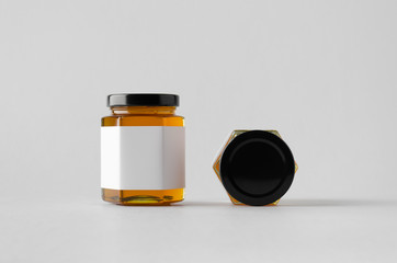 Wall Mural - Honey Jar Mock-Up - Two Jars. Blank Label