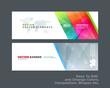 © Diamond Graphics - Abstract vector set of modern horizontal website banners with colourful diagonal triangular shapes