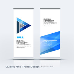 Wall Mural - Abstract business vector set of modern roll Up Banner stand design template with colourful diagonal triangular shapes