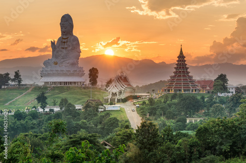 Fotomural Temple wat hyua pla kang (Chinese temple) Chiang Rai, Asia Thailand, They are pu