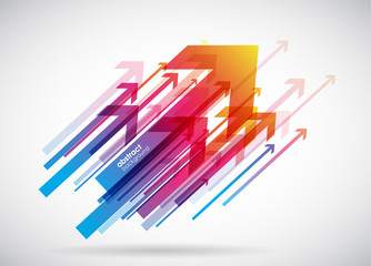 Wall Mural - abstract red arrows background wallpaper.