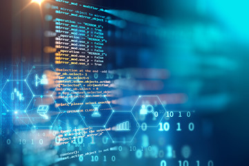 Programming code abstract technology background of software developer and  Computer script