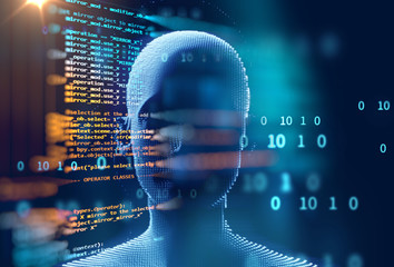 programming code abstract technology background of software developer and computer script