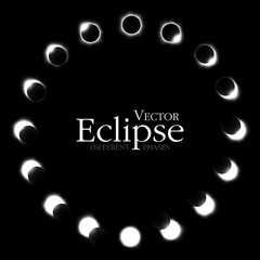 Wall Mural - different phases of solar and lunar eclipse . vector .