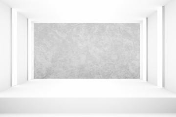 Aufkleber - White empty room with stage for backdrop design template pr blank layout background design