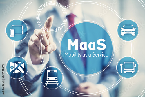 Fotomural Maas, Mobility as a Service startup business concept illustration