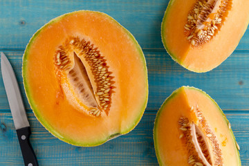 Fresh organic cantaloupe melon