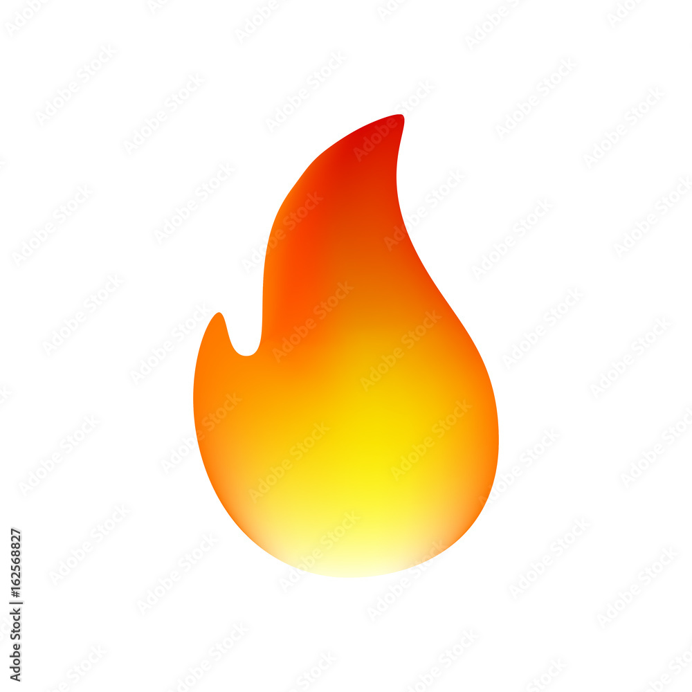 Emote Fire Vector Fire Emoticon on White Background. Isolated Vector Illustration Stock ...