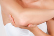 Beauty and Body care. Female elbow.