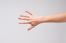 Female Hand And Five Fingers