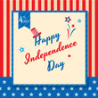 © tharnthip - Happy Independence day of United states of America, 4th July design on usa flag background.